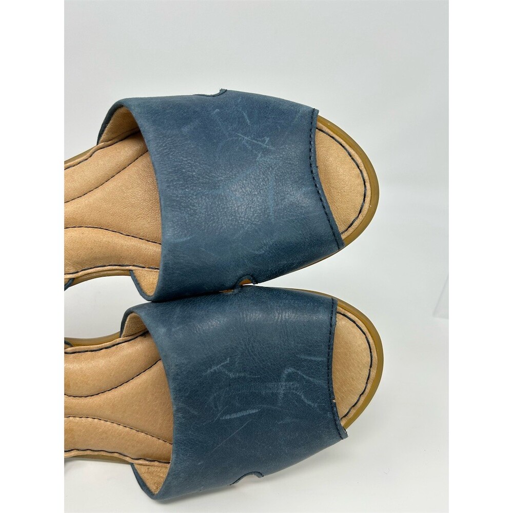 Børn Trang Womens Slingback Flat Sandals Navy Blue Open Toe Comfort Size 7 - Picture 12 of 14